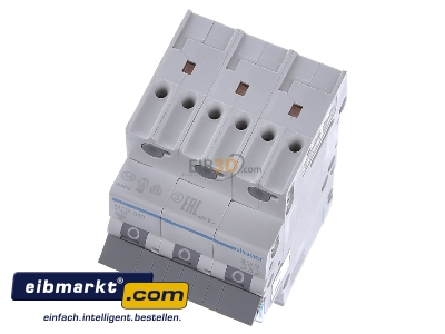 View up front Hager MCS310 Miniature circuit breaker 3-p C10A 
