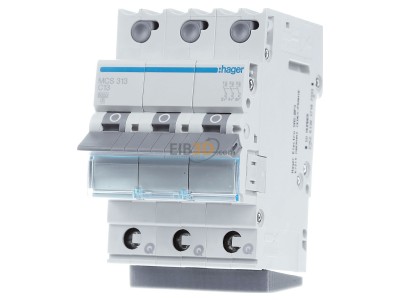 Frontansicht Hager MCS313 Leitungsschutzschalter 3p. C-13A 6kA 3M QC 