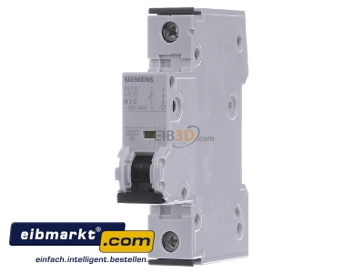 Front view Siemens Indus.Sector 5SY6120-6 Miniature circuit breaker 1-p B20A
