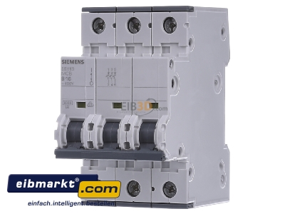 Front view Siemens Indus.Sector 5SY6316-6 Miniature circuit breaker 3-p B16A
