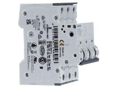 View on the left Siemens 5SY6306-7 Miniature circuit breaker 3-p C6A 
