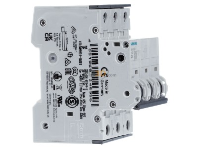 Ansicht links Siemens 5SY6306-7 LS-Schalter C6A,3pol,T=70,6kA 