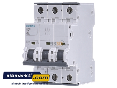Frontansicht Siemens Indus.Sector 5SY6310-7 LS-Schalter C10A,3pol,T=70,6kA 