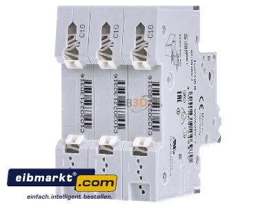 Back view Siemens Indus.Sector 5SY6310-7 Miniature circuit breaker 3-p C10A 
