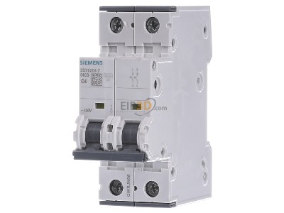 Front view Siemens 5SY6204-7 Miniature circuit breaker 2-p C4A 

