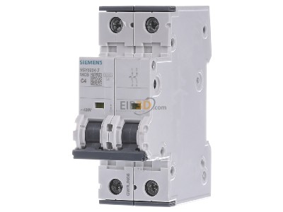 Frontansicht Siemens 5SY6204-7 LS-Schalter C4A,2pol,T=70,6kA 