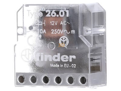 Frontansicht Finder 26.01.8.012.0000 Stromstoschalter 1S 10A 12VAC 