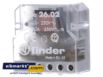 Front view Finder 26.02.8.230.0000 Latching relay 230V AC
