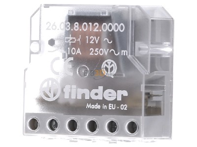 Front view Finder 26.03.8.012.0000 Latching relay 12V AC 
