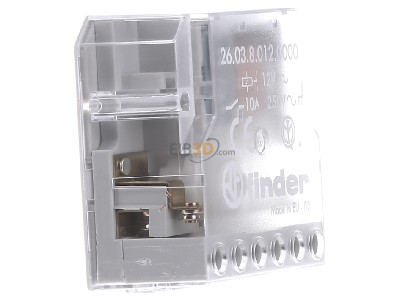 View on the left Finder 26.03.8.012.0000 Latching relay 12V AC 
