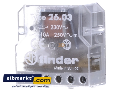 Front view Finder 26.03.8.230.0000 Latching relay 230V AC
