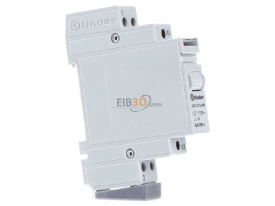 Ansicht links Finder 20.21.8.012.4000 Stromstoschal.f.DIN-Schie 1S 20A 12VAC 