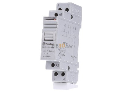 Frontansicht Finder 20.23.8.024.4000 Stromstoschal.f.DIN-Schie 1S/1 20A 24VAC 
