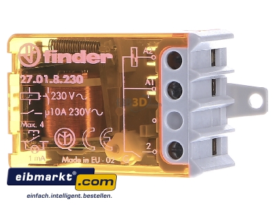 Front view Finder 27.01.8.230.0000 Latching relay 50...60V AC 
