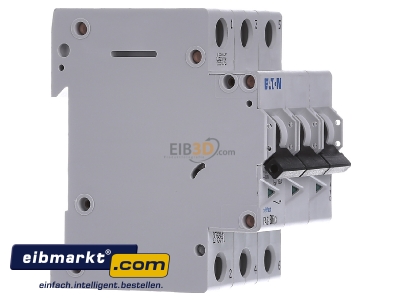 View on the left Eaton (Moeller) FAZ-B6/3 Miniature circuit breaker 3-p B6A
