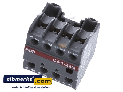 View up front ABB Stotz S&J CA 5-22M Auxiliary contact block 2 NO/2 NC 
