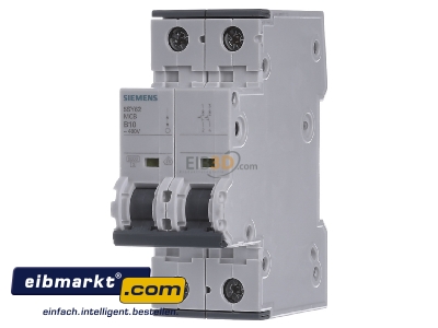 Front view Siemens Indus.Sector 5SY6210-6 Miniature circuit breaker 2-p B10A - 
