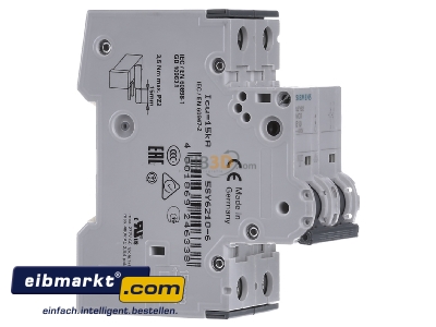 View on the left Siemens Indus.Sector 5SY6210-6 Miniature circuit breaker 2-p B10A - 
