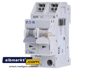 Front view Eaton (Installation) PLI-D16/1N Miniature circuit breaker 1-p D16A 
