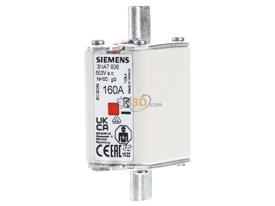 Front view Siemens 3NA7836 Low Voltage HRC fuse NH00 160A 
