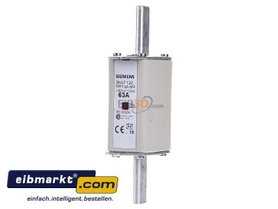 Frontansicht Siemens Indus.Sector 3NA7122 NH-Sicherungseinsatz G1 63A 500AC/440VDC 