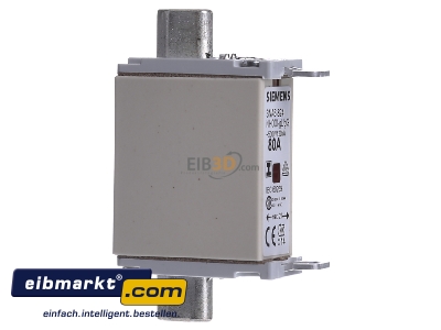 Ansicht links Siemens Indus.Sector 3NA6824 NH-Sicherungseinsatz G000 80A 500AC/250DC 