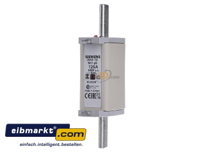 Frontansicht Siemens Indus.Sector 3NA6132 NH-Sicherungseinsatz G1 125A 500AC/440VDC 