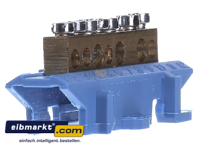 View on the left Hager KM07N Rail terminal bar 1-p screw clamp
