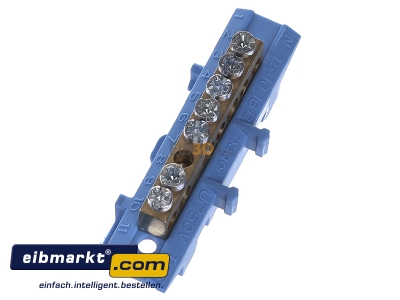 Ansicht oben rechts Hager KM07N N-Messingklemme 7 Klemmstellen 