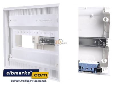 Front view Hager VA12CN Surface mounted distribution board 245mm - 

