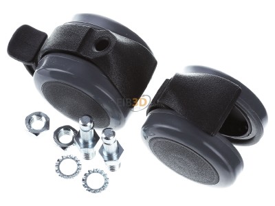 Ansicht oben vorne Rittal CP 6148.000 (VE1Set) Doppel-Lenkrollen d=75mm CP 6148.000 (Inhalt: 1Satz)