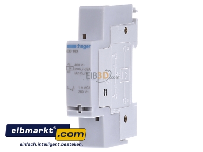 Front view Hager ED183 Load shedding relay 6,7...39A 
