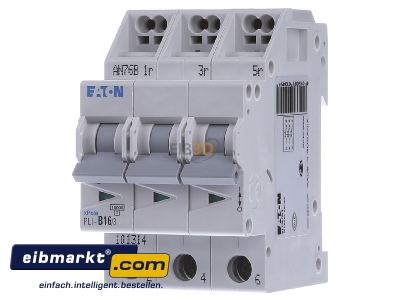 Front view Eaton (Installation) PLI-B16/3 Miniature circuit breaker 3-p B16A
