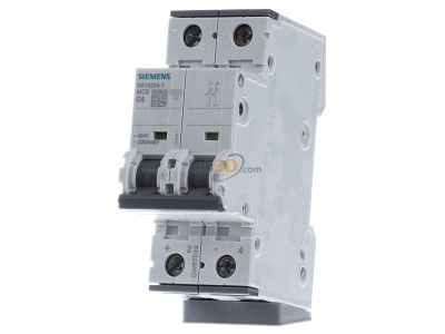 Frontansicht Siemens 5SY5204-7 LS-Schalter AC/DC C4A,2pol,T=70,10kA 