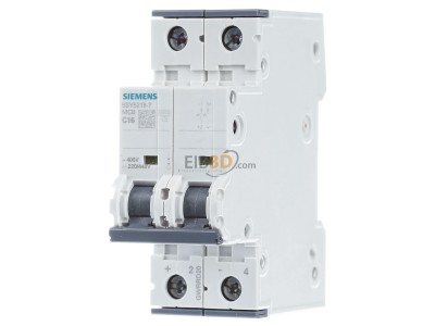 Front view Siemens 5SY5216-7 Miniature circuit breaker 2-p C16A 
