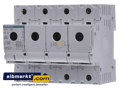 Front view Siemens Indus.Sector 5SG7163 Neozed switch disconnector 3xD02 63A
