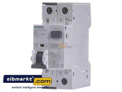 Frontansicht Siemens Indus.Sector 5SU1154-6KK10 FI/LS-Schutzeinrichtung B,10A,1+N,10mA,10kA 