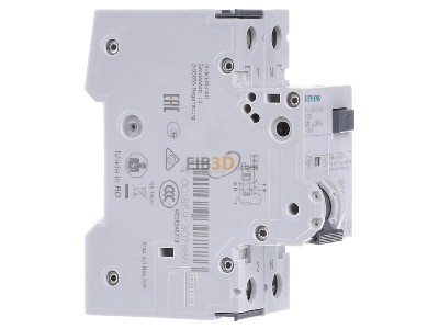 View on the left Siemens 5SU1354-7KK40 Earth leakage circuit breaker C40/0,03A 
