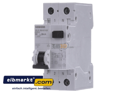 Front view Siemens Indus.Sector 5SU1356-6KK06 Earth leakage circuit breaker B6/0,03A
