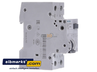 Ansicht links Siemens Indus.Sector 5SU1356-6KK10 FI/LS-Schutzeinrichtung B,10A,1+N,30mA,6kA 