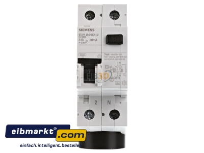 Front view Siemens Indus.Sector 5SU1356-6KK13 Earth leakage circuit breaker B13/0,03A 
