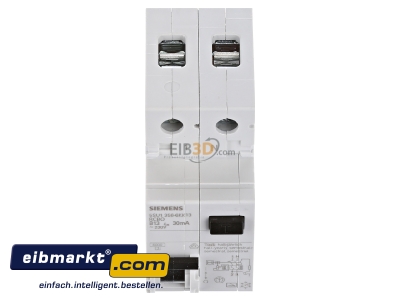 View up front Siemens Indus.Sector 5SU1356-6KK13 Earth leakage circuit breaker B13/0,03A 
