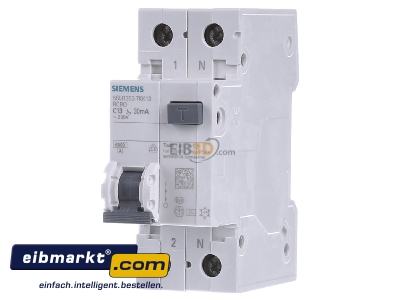 Front view Siemens Indus.Sector 5SU13567KK13 Earth leakage circuit breaker C13/0,03A
