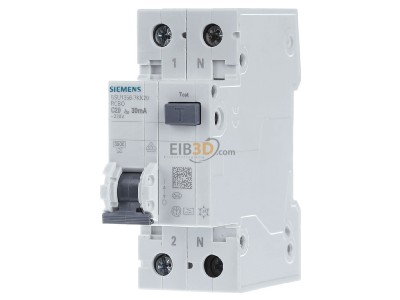 Front view Siemens 5SU1356-7KK20 Earth leakage circuit breaker C20/0,03A 
