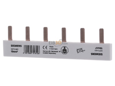 Front view Siemens 5ST3601 Phase busbar 1-p 10mm 
