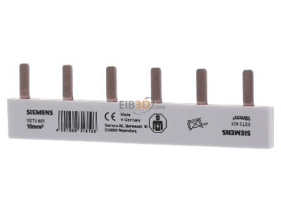 Front view Siemens 5ST3601 Phase busbar 1-p 10mm 
