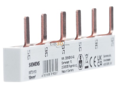 View on the left Siemens 5ST3613 Phase busbar 3-p 10mm 
