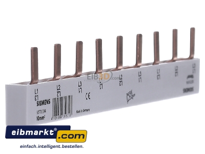 View on the left Siemens Indus.Sector 5ST3614 Phase busbar 3-p 10mm - 
