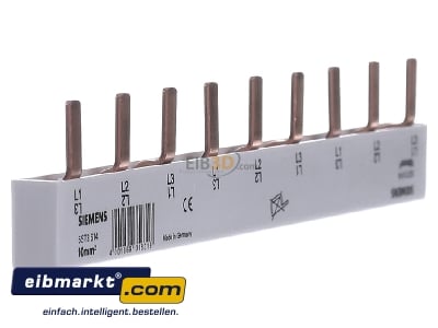 View on the left Siemens Indus.Sector 5ST3614 Phase busbar 3-p 10mm - 
