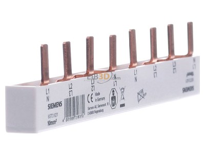 View on the left Siemens 5ST3621 Phase busbar 4-p 10mm 
